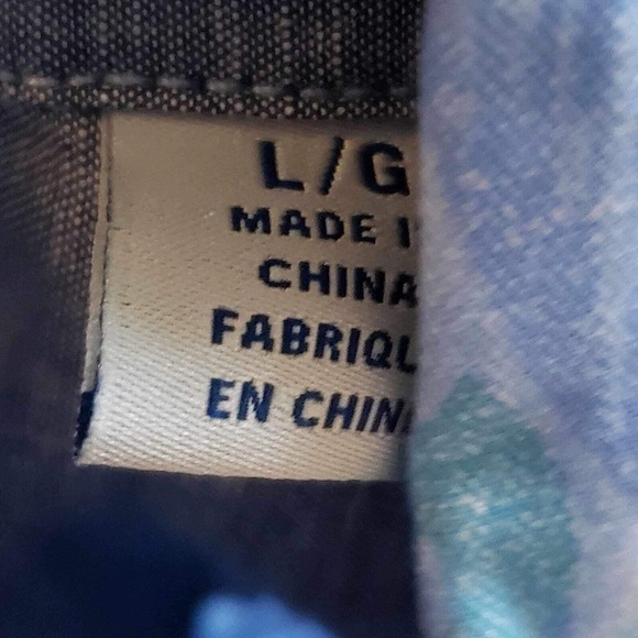 Tommy Bahama Men’s L Shirt Short Sleeve Palm Trees MButton Up Blue Resort Wear - Picture 7 of 10